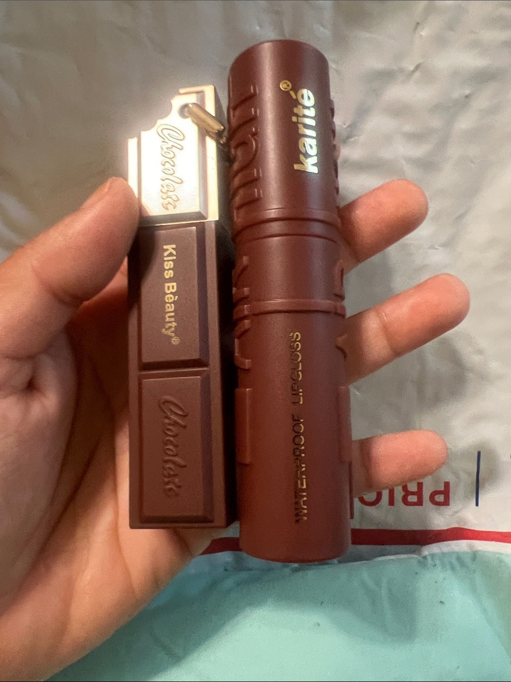 Karite Chocolate Brown Waterproof Lipstick and air high waterproof lipgloss comb